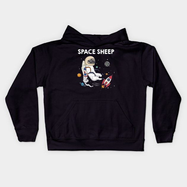 Space Sheep Awesome Astronaut Galaxy Explorer Kids Hoodie by theperfectpresents